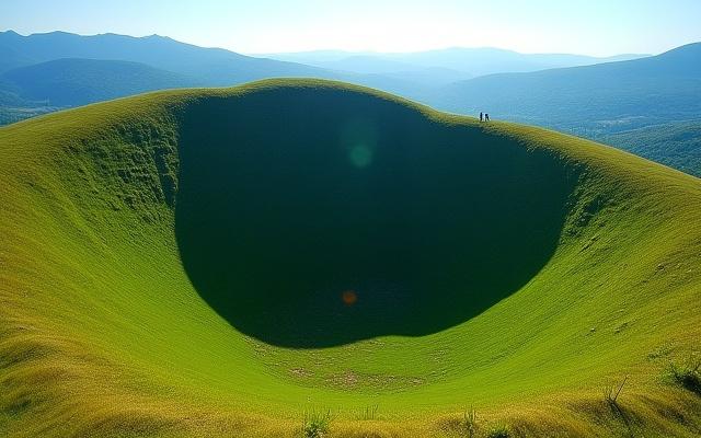 Cratère du Puy de Pariou sous un ciel bleu
