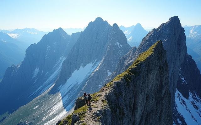 Randonnee sur les sommets enneigés du Sancy